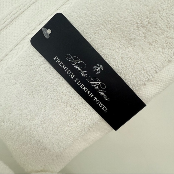 Brooks Brothers Set of 2 bath & 2 hand towels white luxurious cotton NWT - Picture 4 of 7